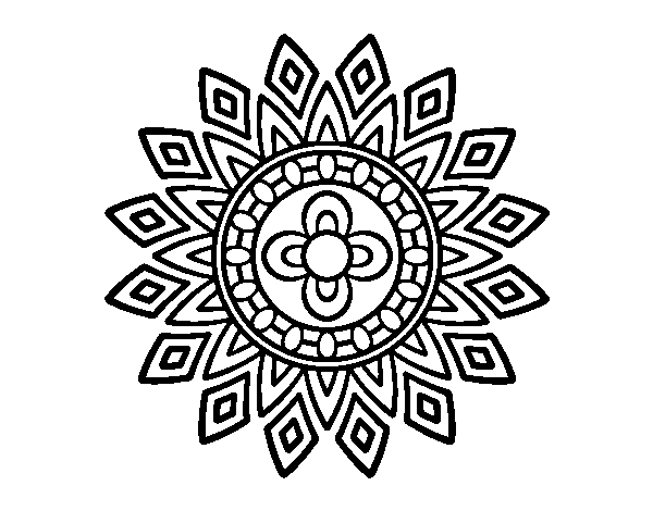 Desenho de Mandala flashes para Colorir
