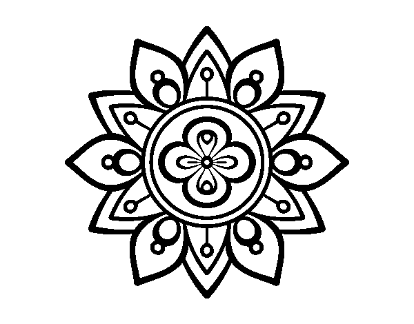 Desenho de Mandala flor de lótus para Colorir
