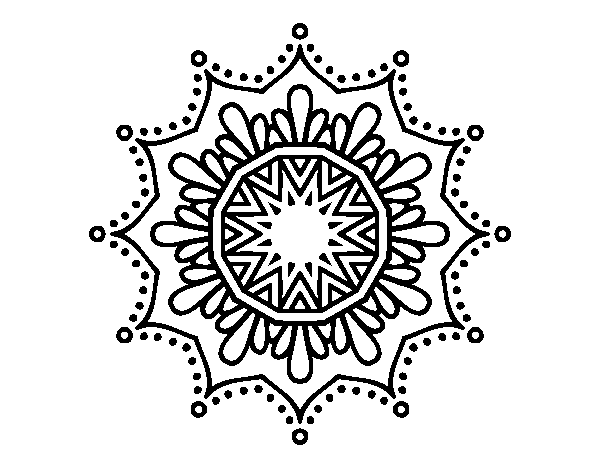Desenho de Mandala flor de neve para Colorir