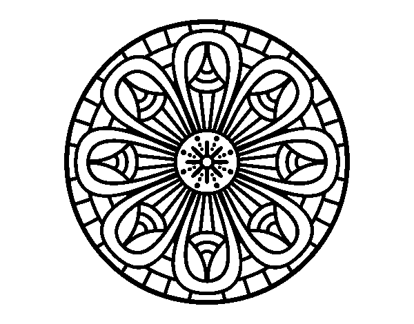 Desenho de Mandala lápis para Colorir
