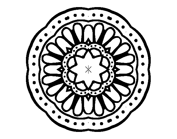Desenho de Mandala mosaico para Colorir