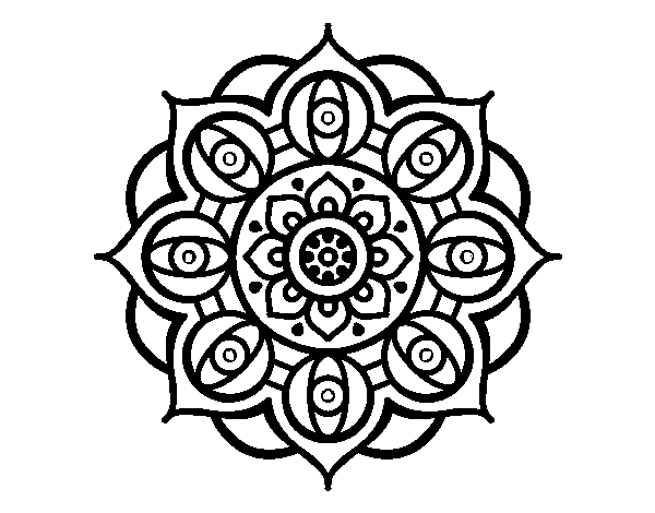 Desenho de Mandala olhos para Colorir