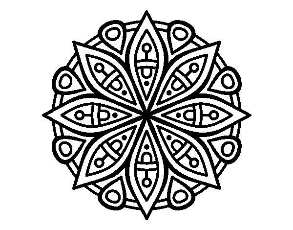 Desenho de Mandala para a concentração para Colorir