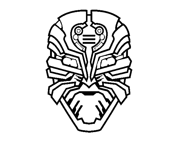 Desenho de Máscara robô alien para Colorir