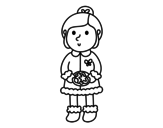Desenho de  Menina com bolinhos para colorear