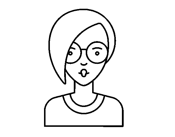 Desenho de Menina com cabelo curto para Colorir