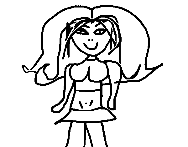 Desenho de Menina com saia para Colorir