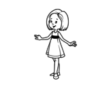Dibujo de Menina com vestido de verão