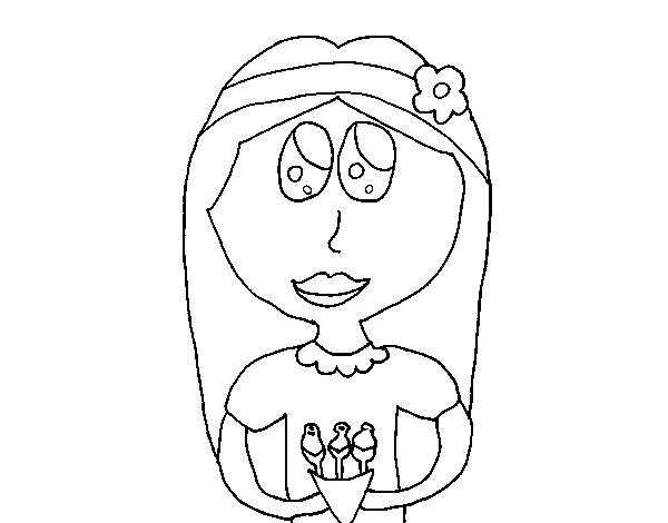 Desenho de Menina jipi para Colorir