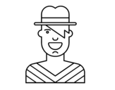 Desenho de Menino com chapéu para colorear