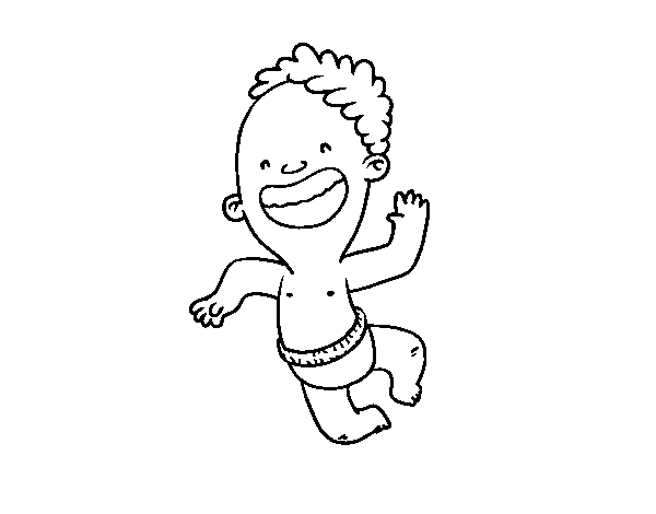Desenho de Menino de salto para Colorir