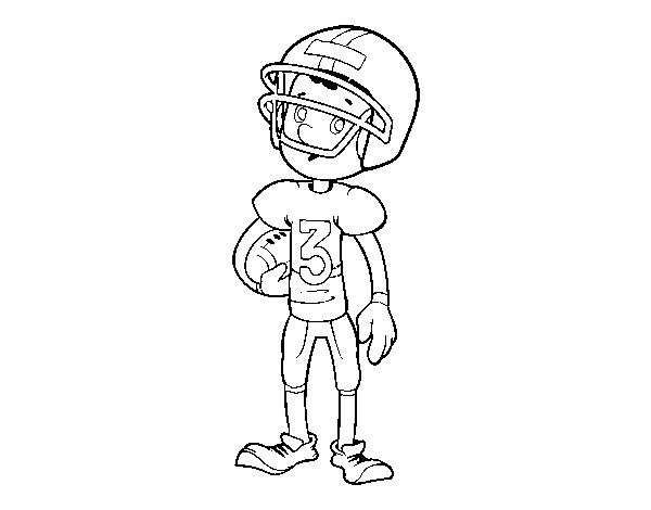 Desenho de Menino jogador de râguebi para Colorir