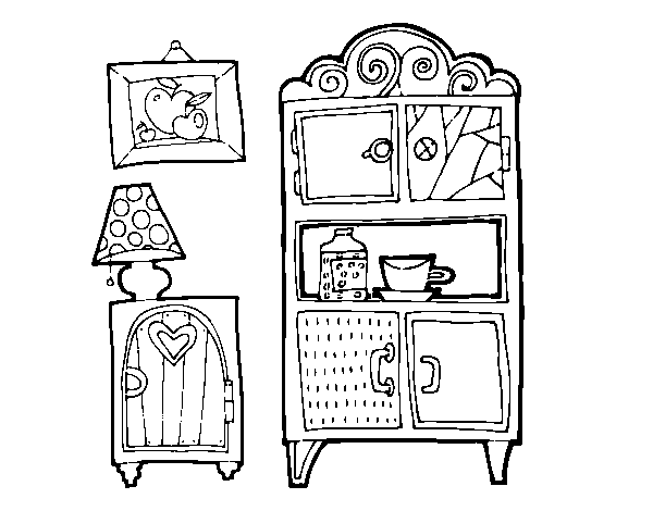 Desenho de Mobília de sala de estar para Colorir