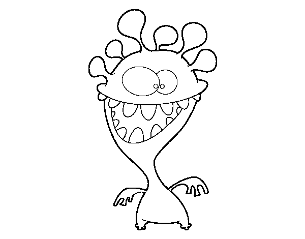 Desenho de Monstro con antenas para Colorir