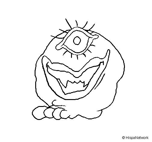 Desenho de Monstro de um olho para Colorir