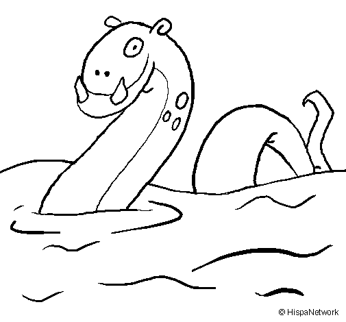 Desenho de Monstro do lago nes para Colorir