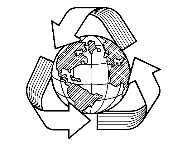 Desenho de Mundo reciclagem para Colorir