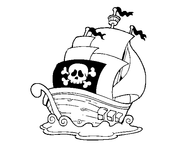 Desenho de Navio de piratas para Colorir