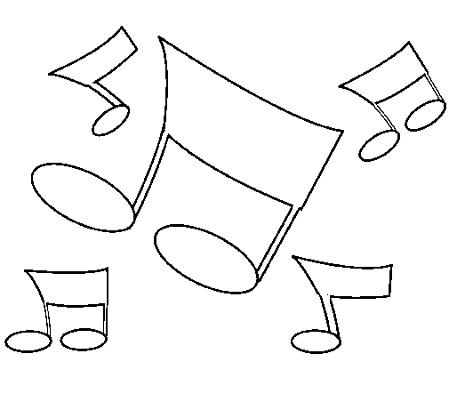 Desenho de Notas musicais para Colorir