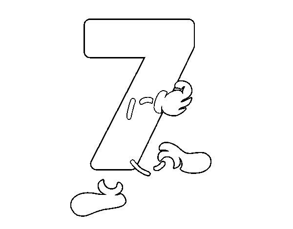 Desenho de Número 7 para Colorir