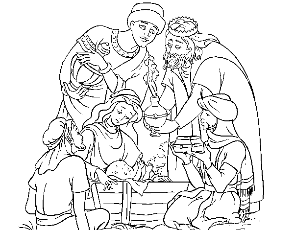 Desenho de O nascimento de jesus para Colorir
