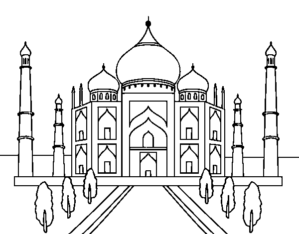 Desenho de O Taj Mahal para Colorir