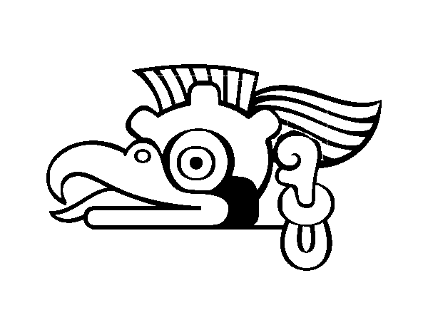 Desenho de Os dias astecas: abutre Cozcaquauhtli para Colorir