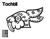 Desenho de Os dias astecas: coelho Tochtli para colorear