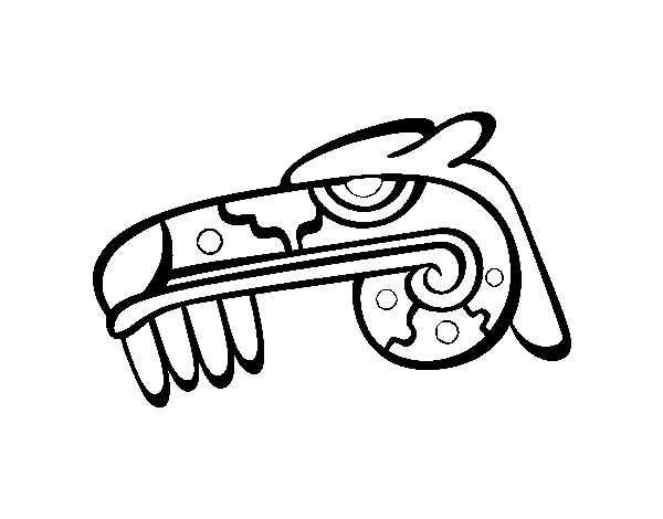 Desenho de Os dias astecas: jacaré Cipactli para Colorir