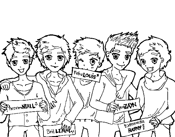 Desenho de Os meninos do One Direction para Colorir