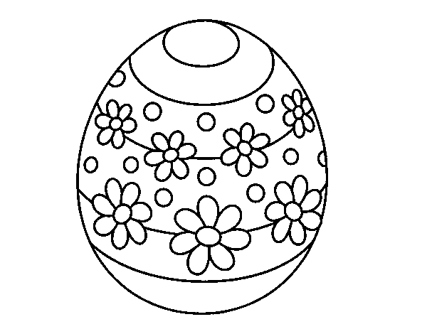 Desenho de Ovo de páscoa da primavera para Colorir