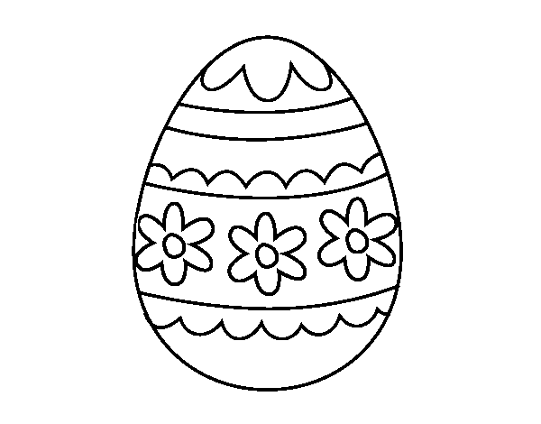 Desenho de Ovo de páscoa floral para Colorir