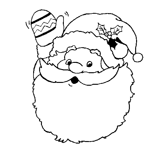 Desenho De Pai Natal A Saudar Para Colorir