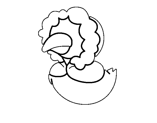 Desenho de Pato em inverno para Colorir
