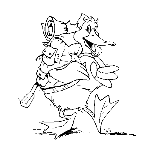 Desenho de Pato excursionista para Colorir