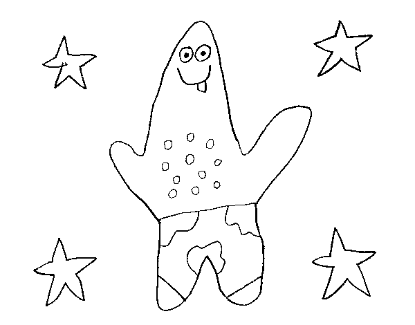 Desenho de Patricio com estrelas para Colorir