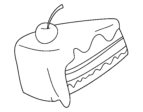 Desenho de Pedaço de bolo para Colorir