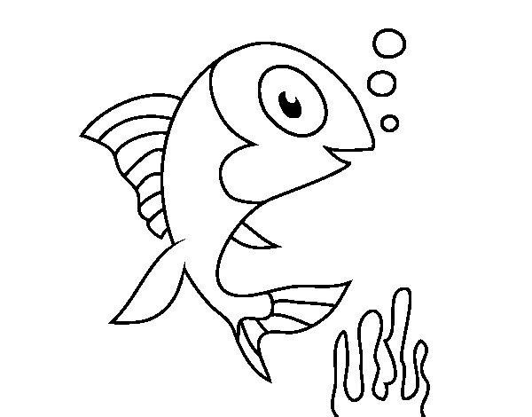 Desenho de Peixe de mar para Colorir