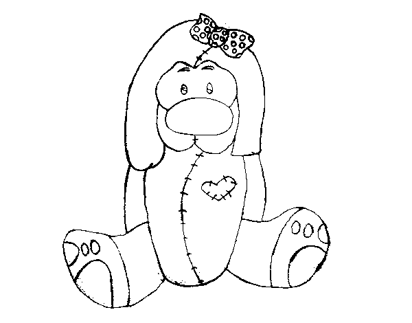 Desenho de Peluche cachorra para Colorir