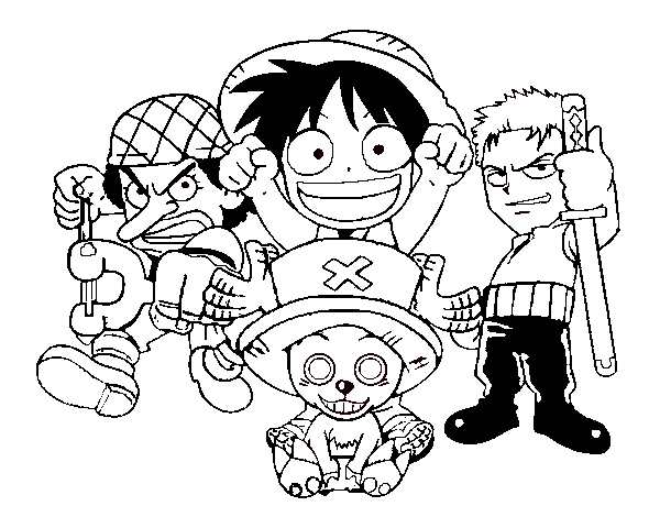 Desenho de Personagens One Piece para Colorir
