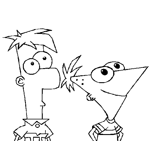 Desenho de Phineas e Ferb para Colorir
