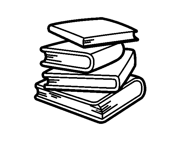 Desenho de Pilha de livros para Colorir