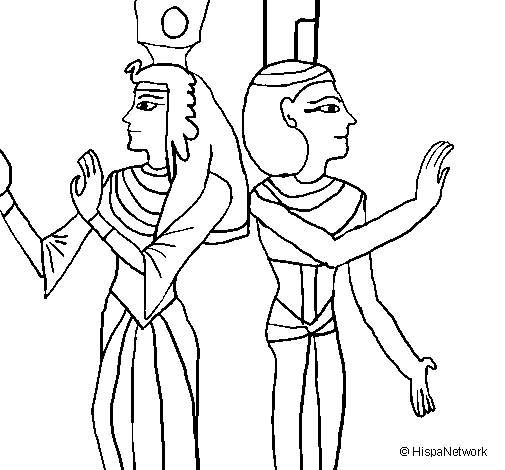 Desenho de Pintura da Rainha Nefertari para Colorir