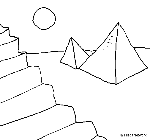 Desenho de Pirâmides para Colorir