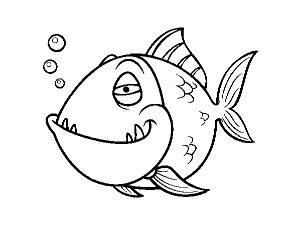 Desenho de Piranha para Colorir