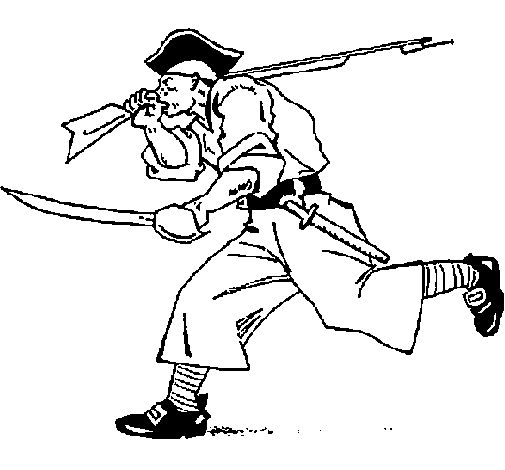 Desenho de Pirata com espadas para Colorir