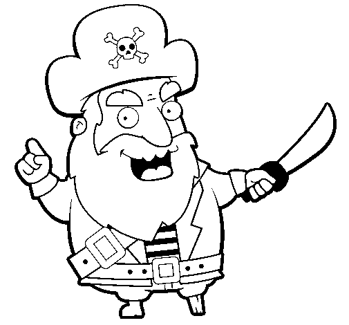 Desenho de Pirata para Colorir