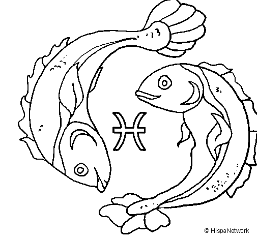 Desenho de Pisces para Colorir