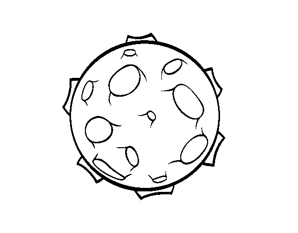 Desenho de Planeta com crateras para Colorir
