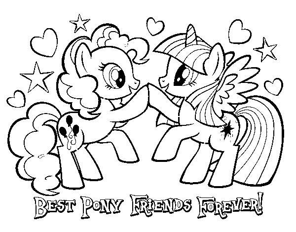 Desenho de  Pony Melhores amigos para sempre para Colorir